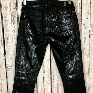 7 For All Mankind THE SKINNY High Gloss Snake Skin